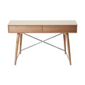 **Bureau moderne en bois avec tiroirs et pieds en croix**