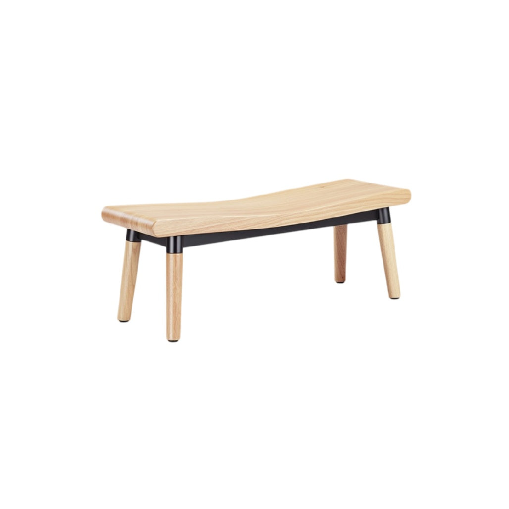 **Banquette en bois avec pieds en métal**