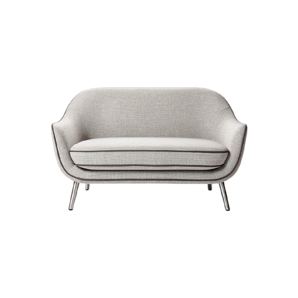 **Canapé Design Moderne en Tissu Gris avec Pieds Métalliques**